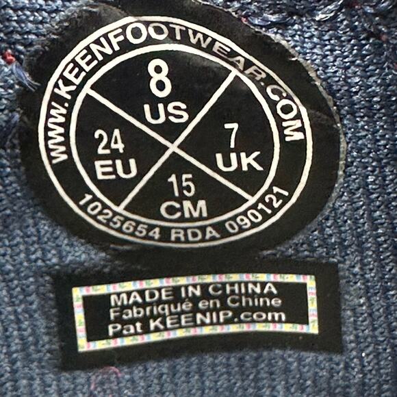 Kids Keen Knotch Creek Water Sandal US8 Navy/Red/White Bungee Lace Bump Toe Shoe - Picture 8 of 8